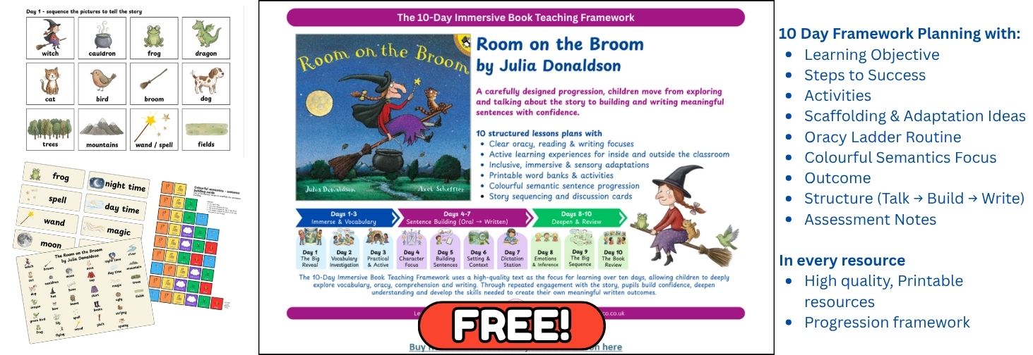 10 Day Immersive Book Framework Room on the Broom