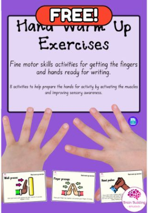 Hand Warm Up Exercise Cards for Fine Motor Activities